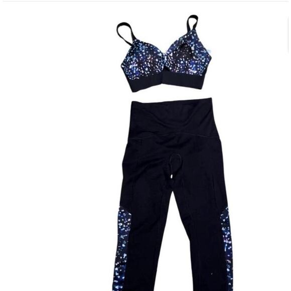 SPANX WRK2WAVE Shaping Sports Bra In XL Cosmic Print Mesh Panel Adjus Straps - Picture 2 of 7